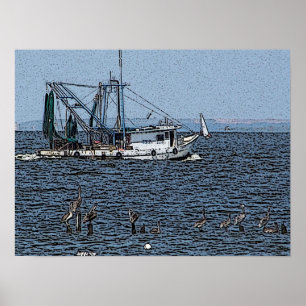 Kemah Fischerbootplakat Poster