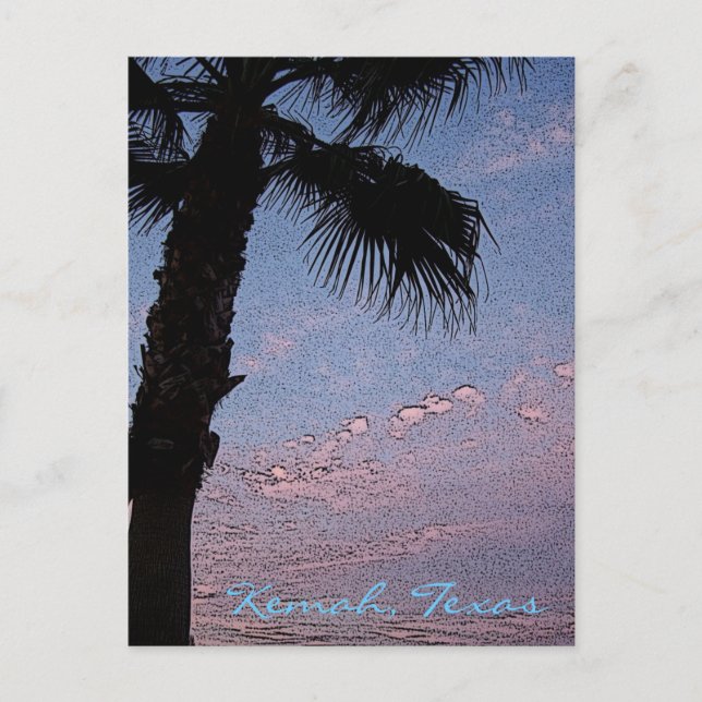 Kemah Palm Sunset Postcard - kundenspezifisch Postkarte (Vorderseite)