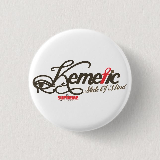 Kemetic Staat des Sinnesknopfes (Rot/Brown) Button (Vorderseite)