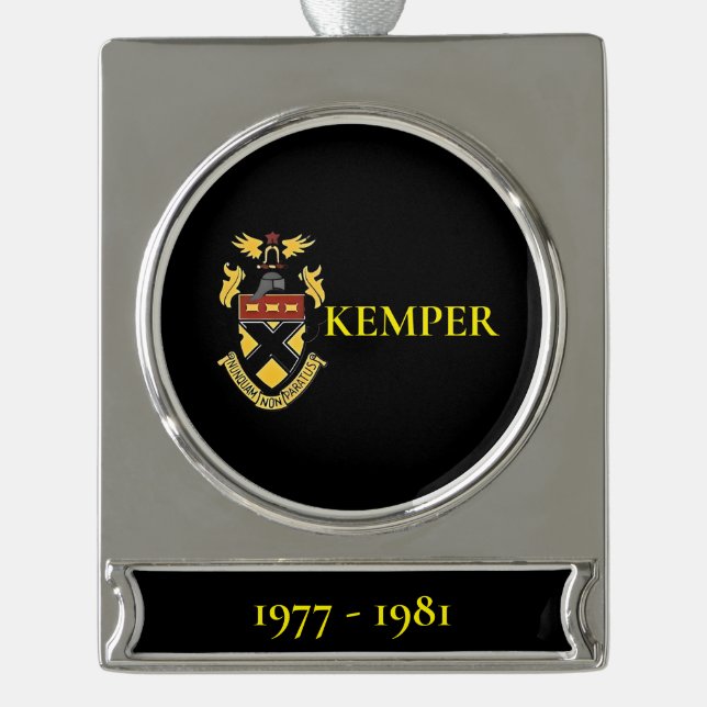 Kemper Militärakademie und Uni Banner-Ornament Silber (Vorderseite)