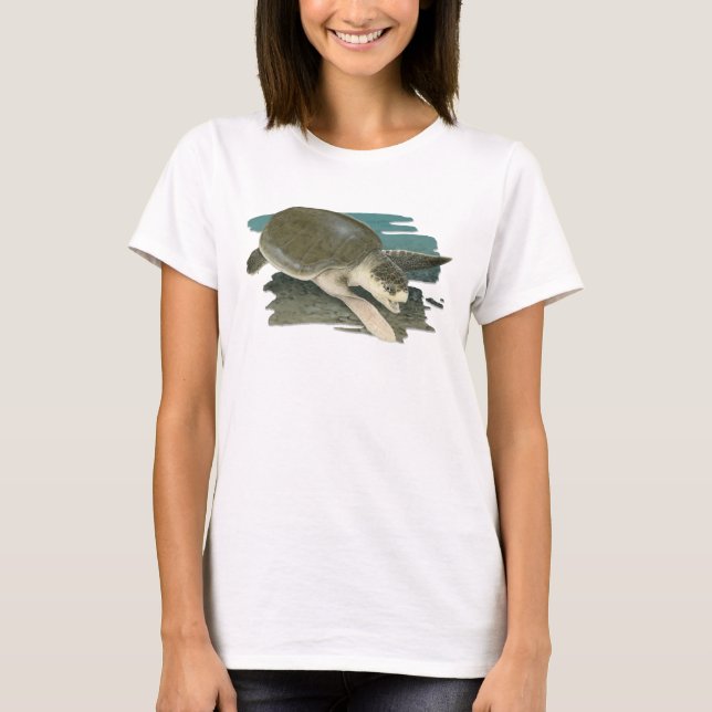 Kemps Ridley Seeschildkröte im Lebensraum-T - T-Shirt (Vorderseite)