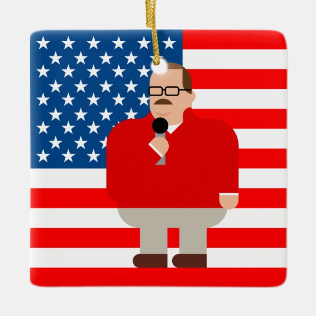 Ken-Knochen-Weihnachtsverzierung: Amerikanische Keramikornament (Vorderseite)
