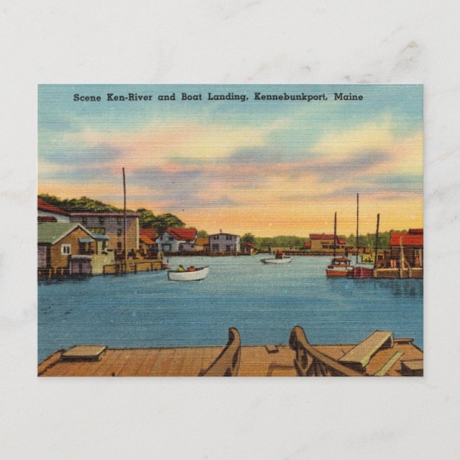 Ken-River Boat Landing, Kennebunkport, Maine Postkarte (Vorderseite)