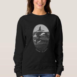 Kenai Alaska Orca Whale Graphic Souvenir Swea Sweatshirt