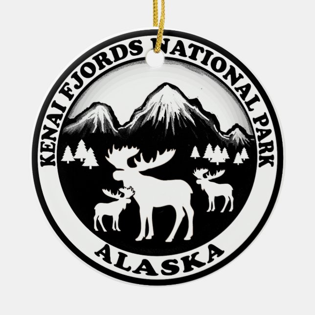 Kenai Fjord-Nationalpark-Alaska-Elchverzierung Keramikornament (Vorne)