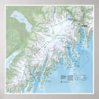 Kenai Fjords Kartenplakat