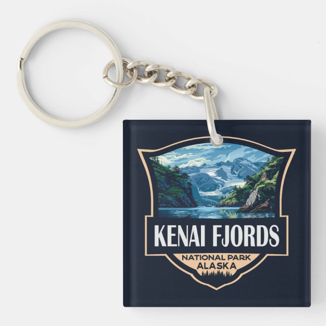 Kenai Fjords National Park Illustration Art rétro (Devant)