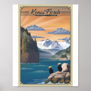 Kenai Fjords National Park Litho Kunstposter Poster