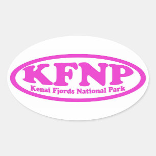 Kenai Fjords National Park rosa ovale Aufkleber