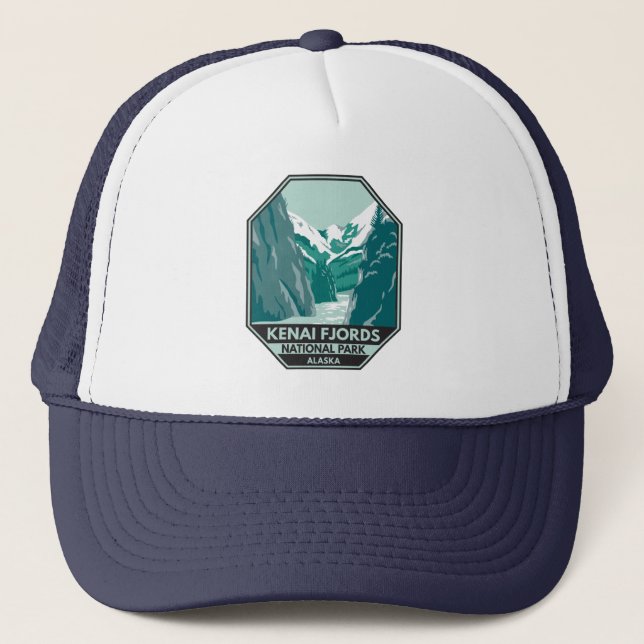 Kenai Fjords Nationalpark Alaska Vintag Truckerkappe (Vorderseite)