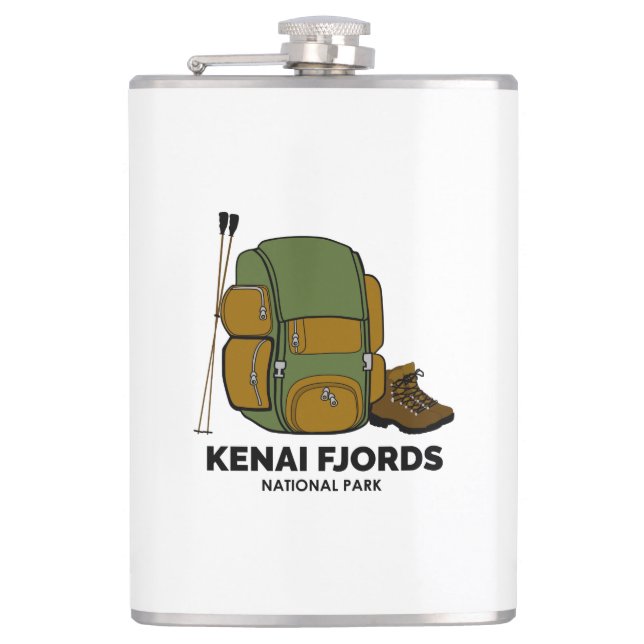 Kenai Fjords Nationalpark Backpack Flachmann (Vorderseite)