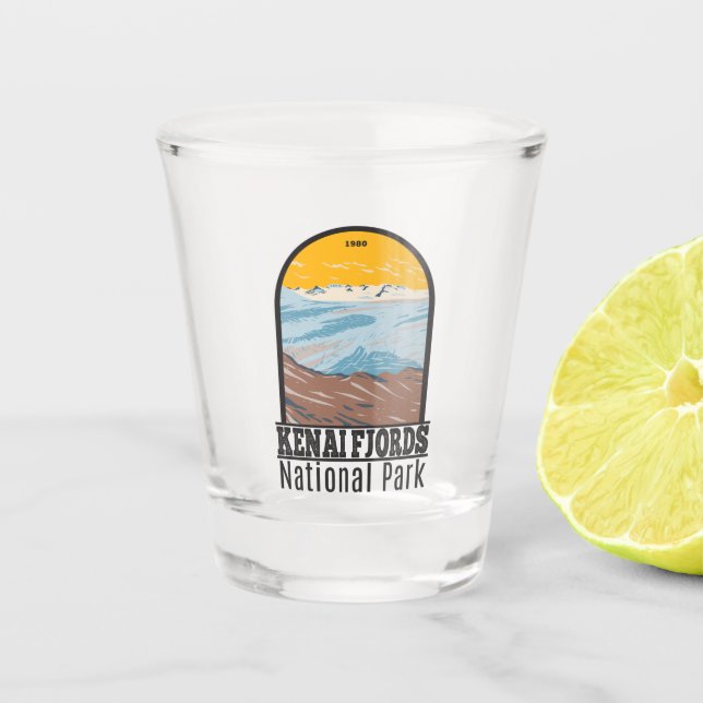 Kenai Fjords Nationalpark Harding Icefield Schnapsglas (Vorderseite)