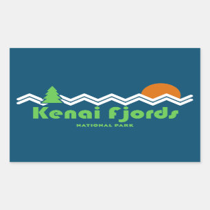 Kenai Fjords Nationalpark Retro Rechteckiger Aufkleber