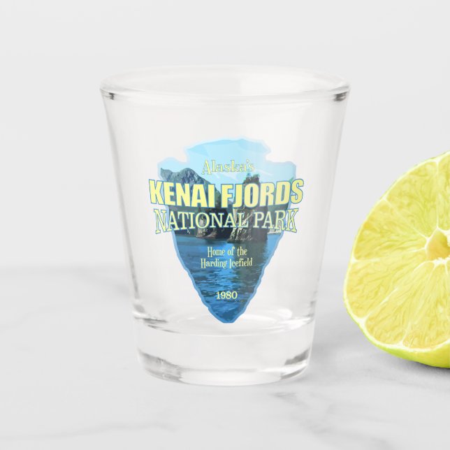 Kenai Fjords (Pfeilspitzen) Schnapsglas (Vorderseite)
