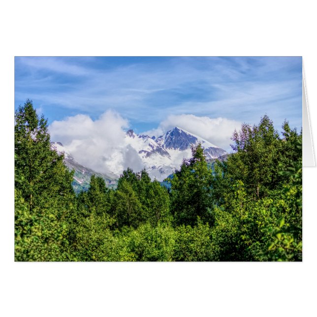 Kenai Fjords Snowy Mountains Grußkarte (Vorderseite (Horizontal))