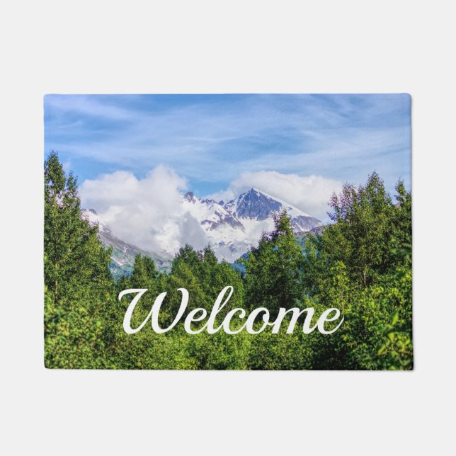 Kenai Fjords Snowy Mountains Willkommen Doormat Fußmatte (Vorderseite)