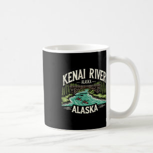 Kenai Fluss Alaska Ak Lachsangeln Bootfahren Retro Kaffeetasse