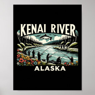 Kenai Fluss Alaska Ak Lachsangeln Naturfreunde Poster