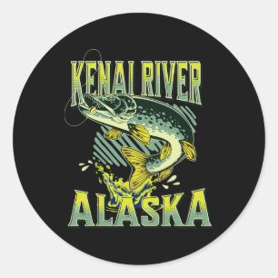 Kenai Fluss Alaska Angelurlaub Angel Liebhaber Runder Aufkleber