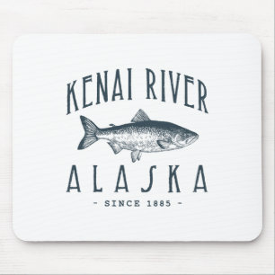 Kenai Fluss Alaska Fischiger Fischer Lustiger Angl Mousepad