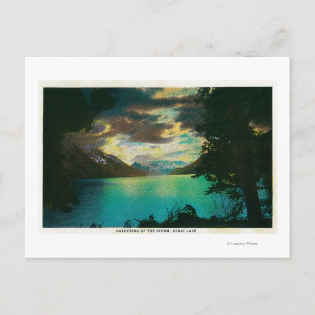 Kenai Lake, Alaska mit Storm-Ansammlung Postkarte (Vorderseite)