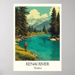 Kenai River Alaska Angeln Wildnis Poster