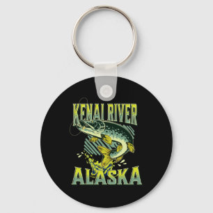 Kenai River Alaska Angelurlaub Angler  Schlüsselanhänger