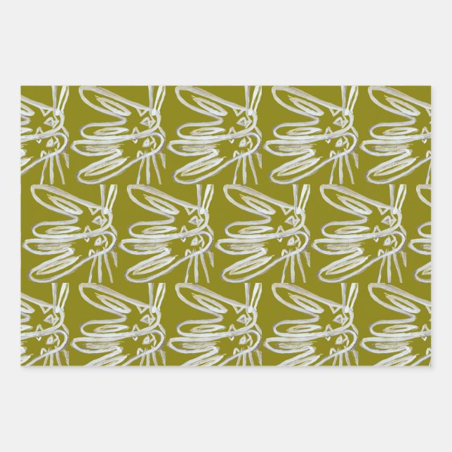 Kendall Boggs Fine Art Rabbit Wrapping paper Geschenkpapier Set (Vorderseite)