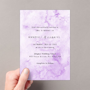 Kendall Lila Watercolor Acryleinladungen