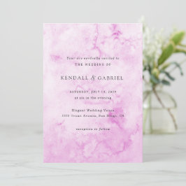 Kendall Pink Watercolor Elegante Hochzeit Einladung