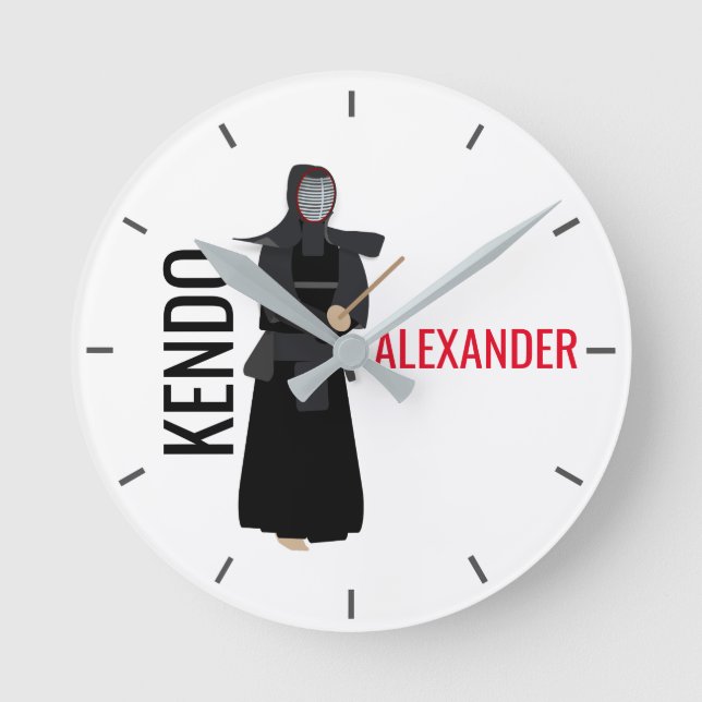 Kendo Runde Wanduhr (Vorderseite)