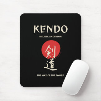 Kendo Vintage Red Black Mousepad