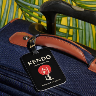 Kendo Vintage Rot Schwarz Gepäckanhänger