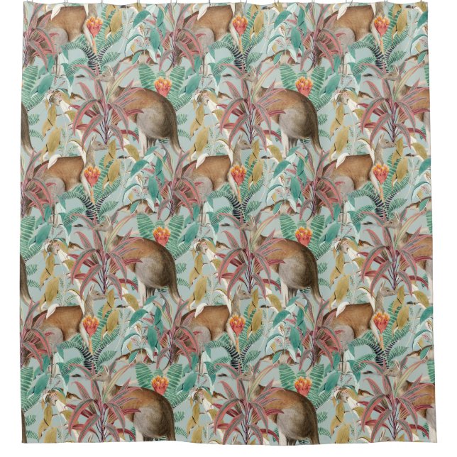 Kenguru Pattern Duschvorhang (Vorderseite)