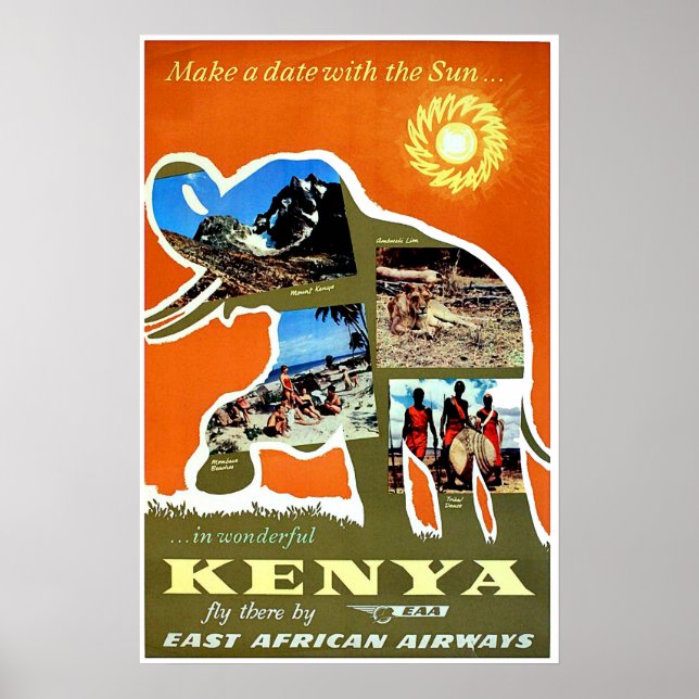 Kenia, Afrika, ein Date mit der Sonne, Reisen Poster (Vorne)
