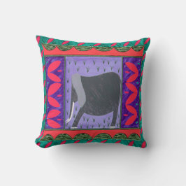 Kenia Elephant Roter Throw Kissen