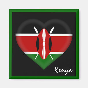 Kenia Fahne & Herz, Kenia Urlaub, Reisen/Sport Magnet