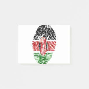 Kenia Flag Fingerprint Land Prioridentität Post-it Klebezettel