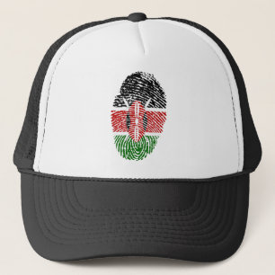 Kenia Flag Fingerprint Land Prioridentität Truckerkappe