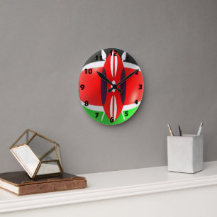 Kenia Flag Wall Clock Runde Wanduhr