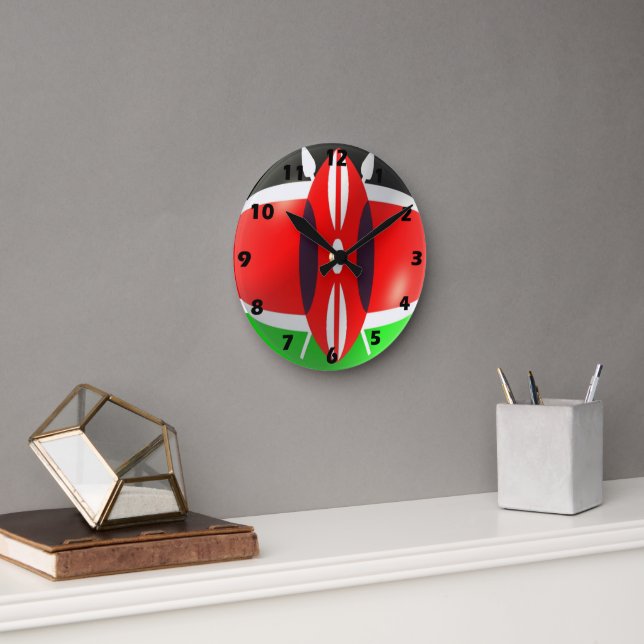 Kenia Flag Wall Clock Runde Wanduhr (Büro)