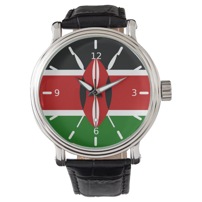 Kenia-Flagge Armbanduhr (Vorderseite)