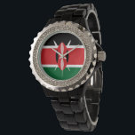 Kenia-Flagge Armbanduhr<br><div class="desc">Ein ideales Geschenk für alle,  die Patrioten ihres Landes sind!</div>