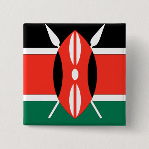 Kenia-Flagge Button