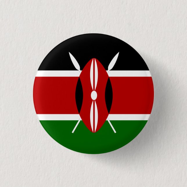 Kenia-Flagge Button (Vorderseite)
