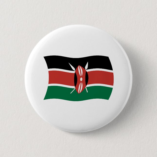 Kenia-Flagge-Button Button (Vorderseite)