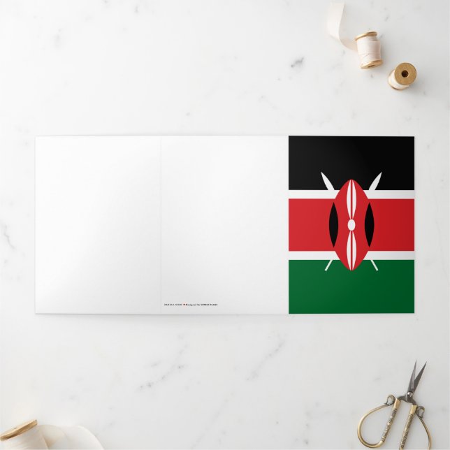 Kenia-Flagge Dreifach Gefaltete Karte (Außenbereich)