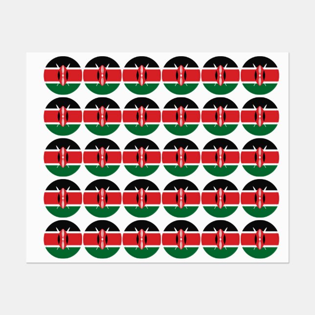 Kenia-Flagge Etiketten (Blatt)