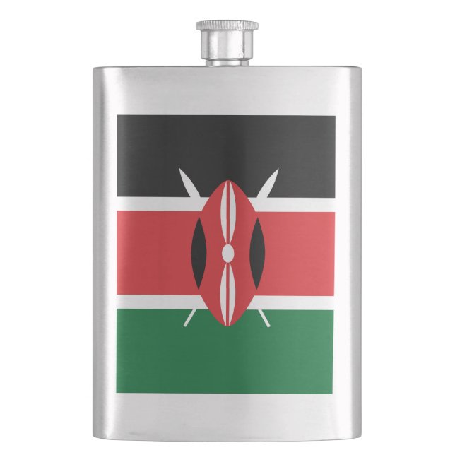 Kenia-Flagge Flachmann (Vorderseite)