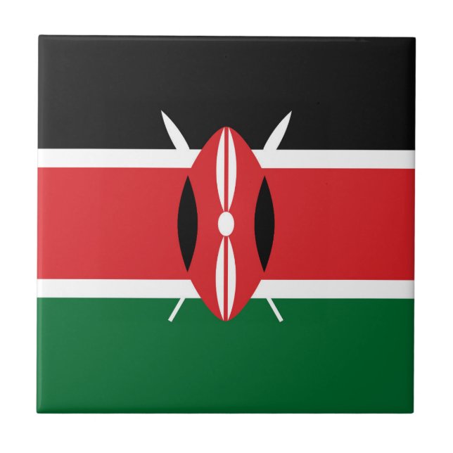 Kenia-Flagge Fliese (Vorderseite)